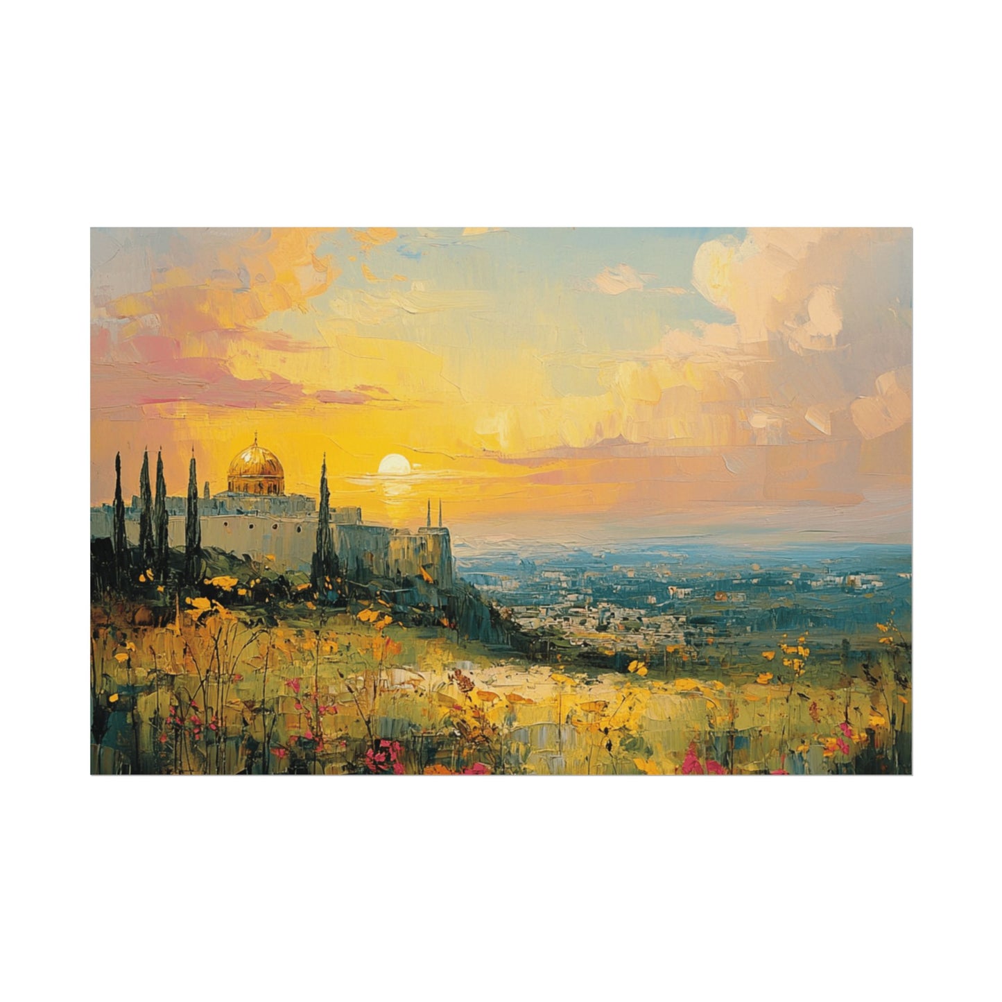 Jerusalem In The Heart Of God Textured Watercolor Matte Print