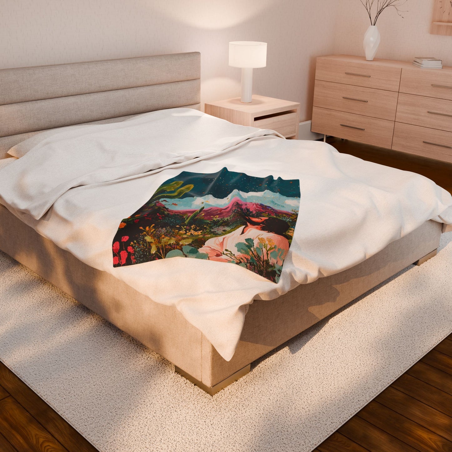 Serene Nature Jesus Plush Blanket