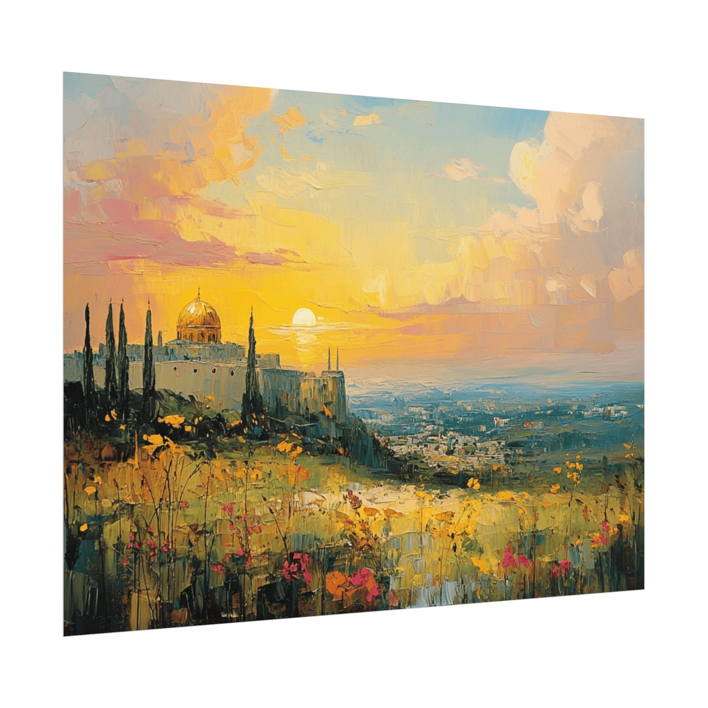 Jerusalem In The Heart Of God Textured Watercolor Matte Print