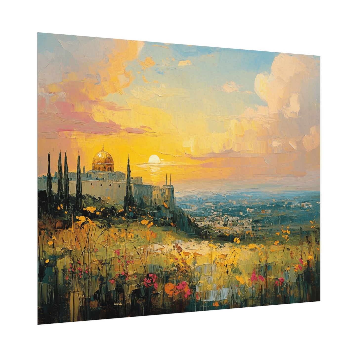 Jerusalem In The Heart Of God Textured Watercolor Matte Print