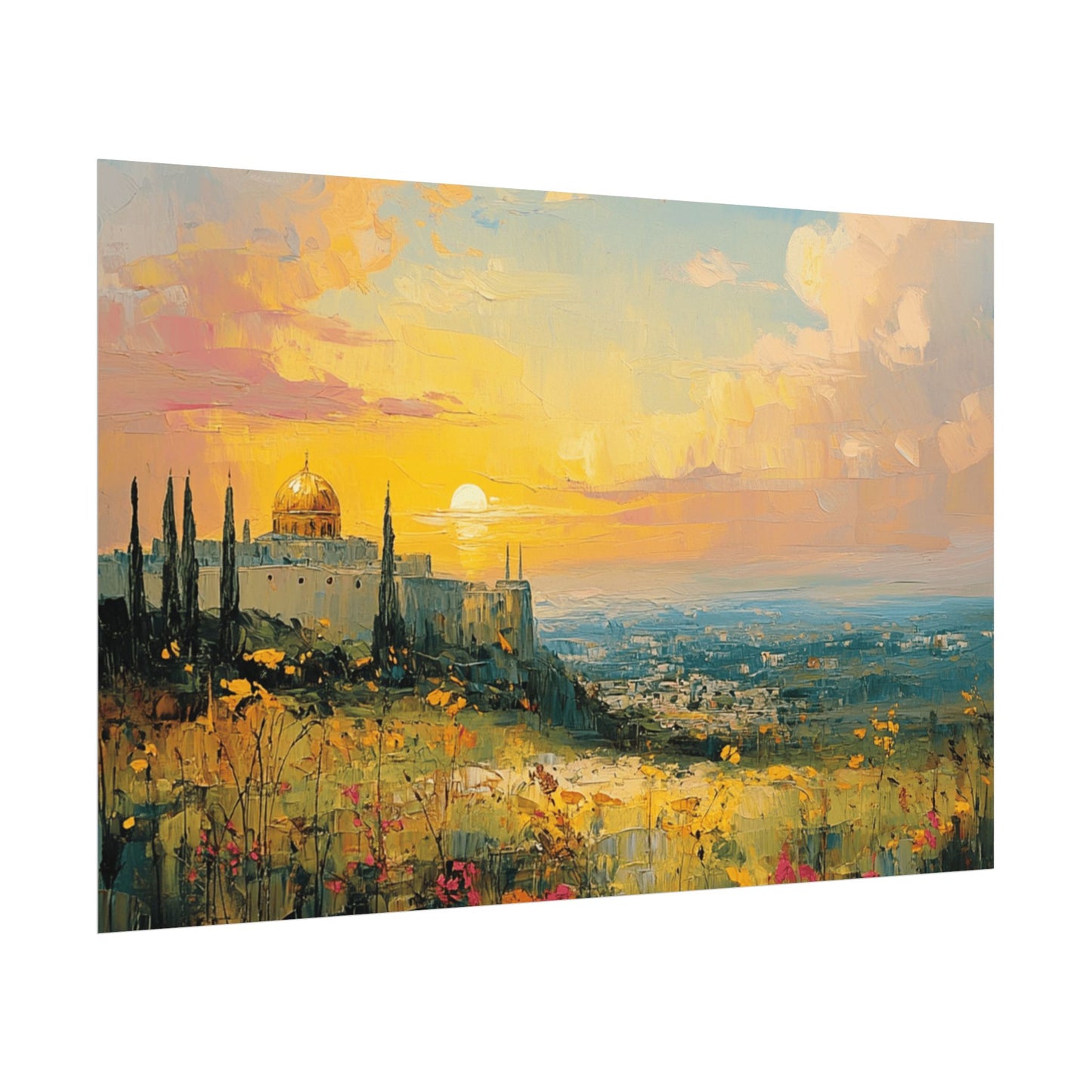 Jerusalem In The Heart Of God Textured Watercolor Matte Print
