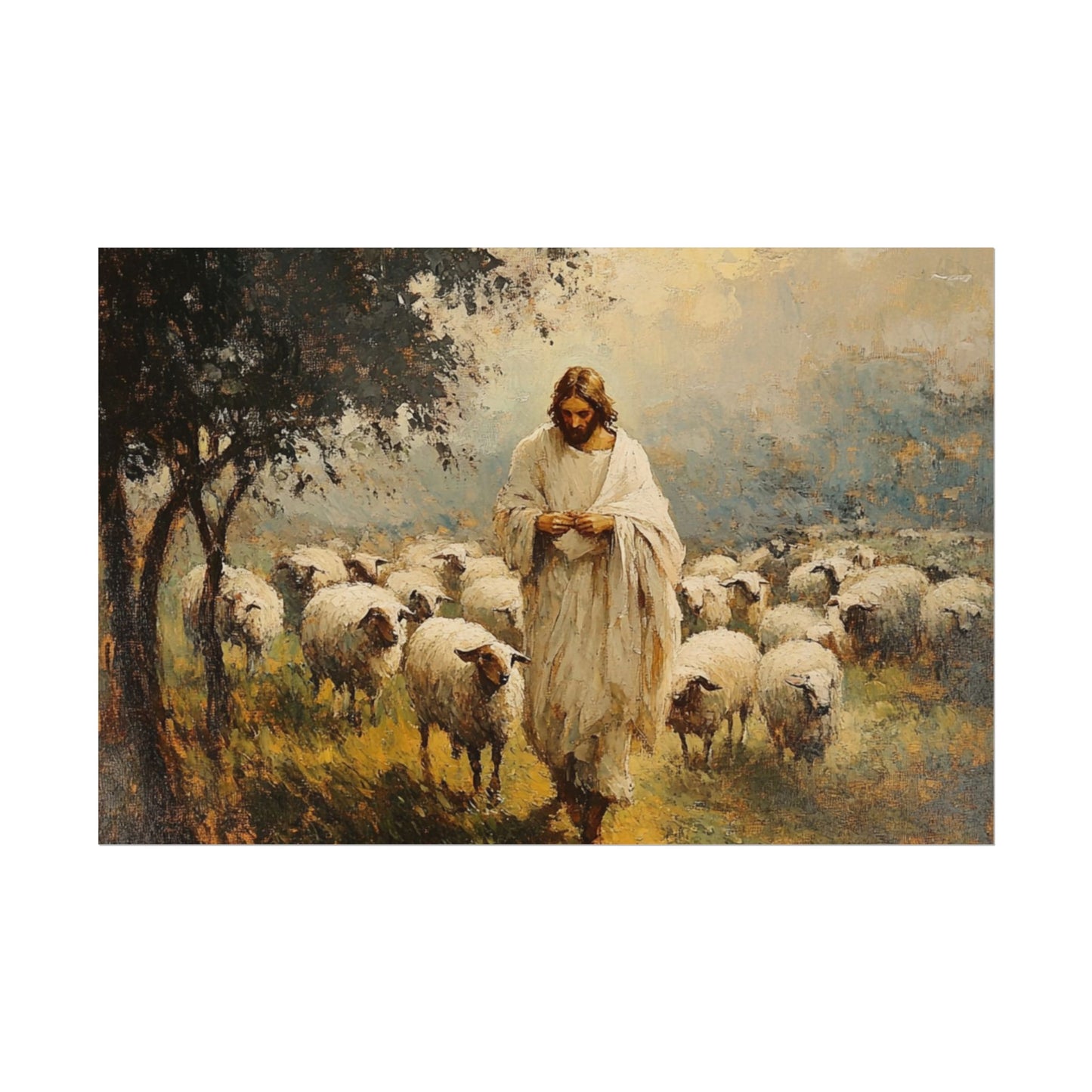 He Is Our Shepered Textured Watercolor Matte Poster