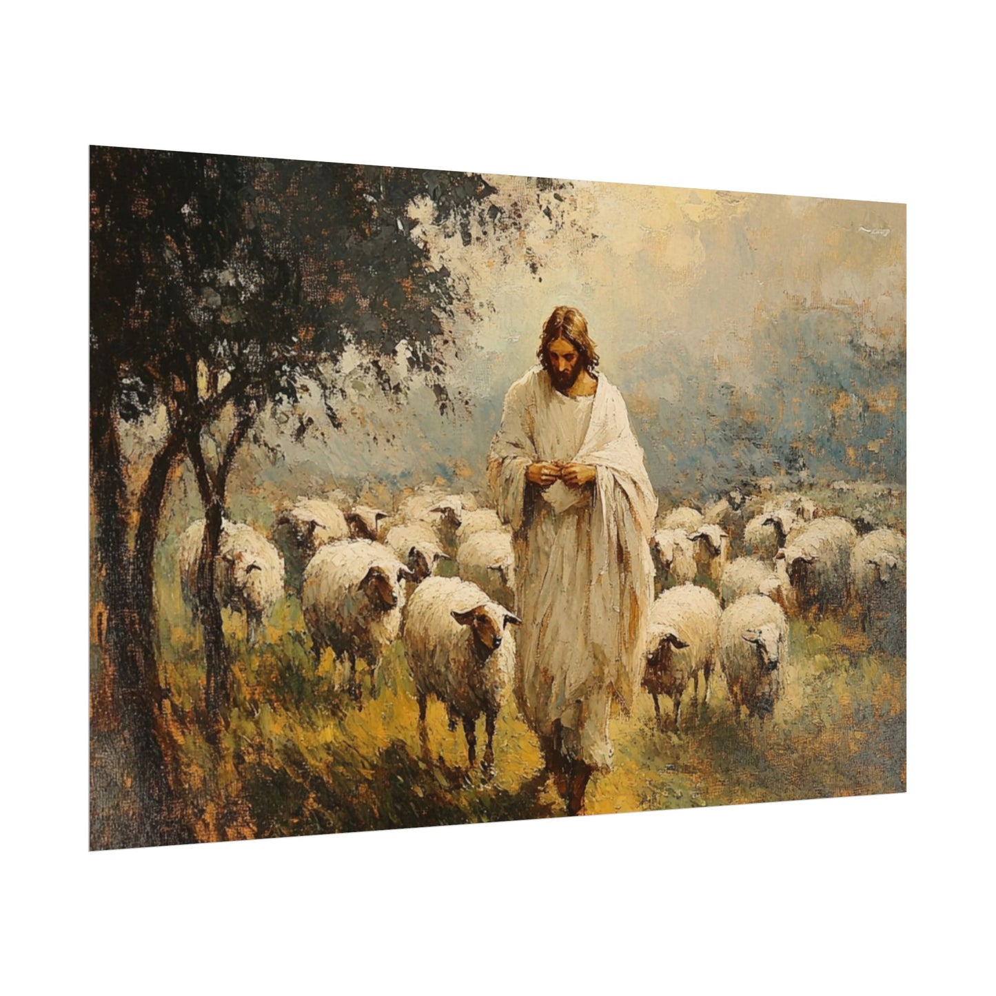 He Is Our Shepered Textured Watercolor Matte Poster