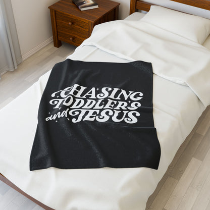 Chasing Toddlers and Jesus Plush Blanket