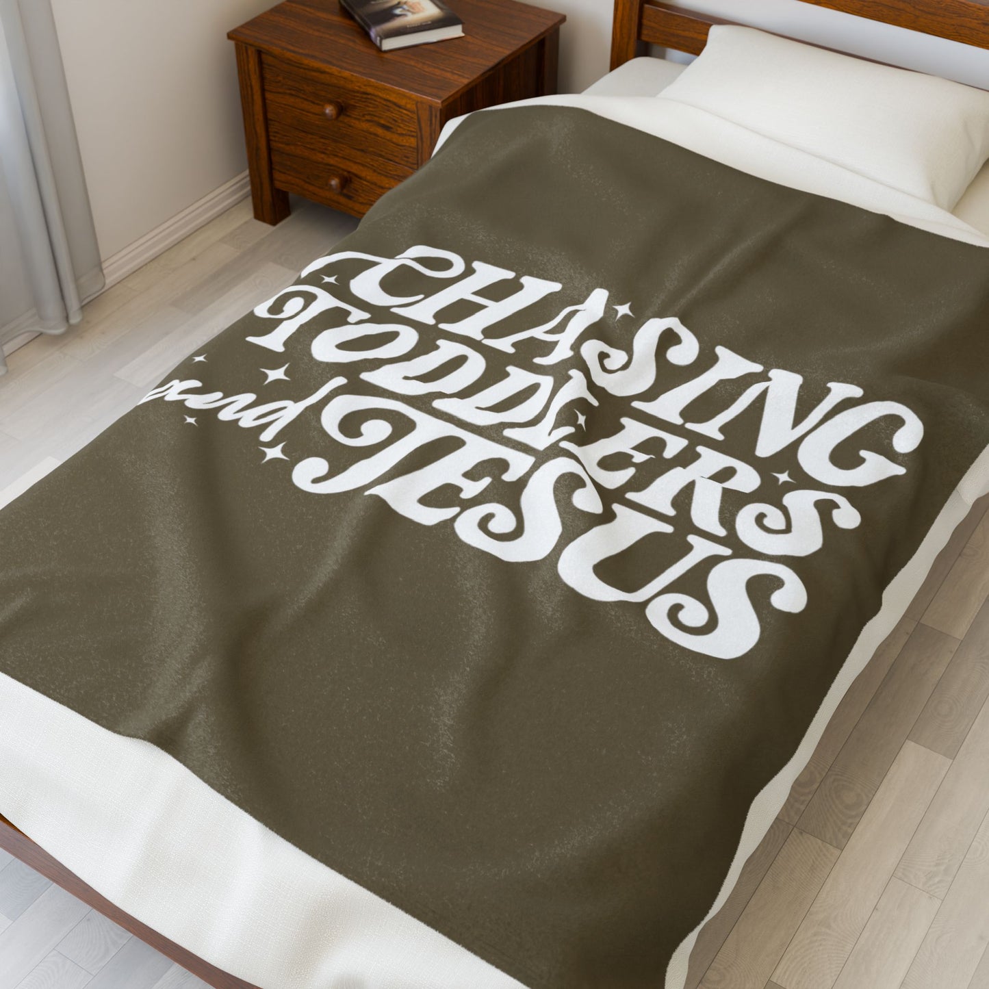 Chasing Toddlers and Jesus Earth Tone Plush Blanket