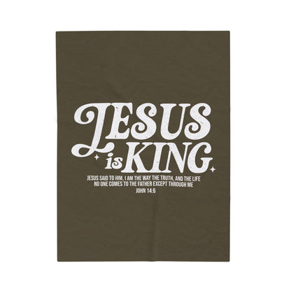 Jesus is King Plush Blanket