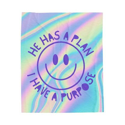 Plush Blanket - "He Has a Plan, I Have a Purpose"