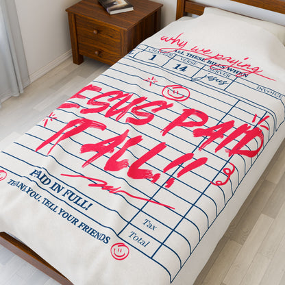 Jesus Paid It All Plush Blanket - Cozy Christian Decor