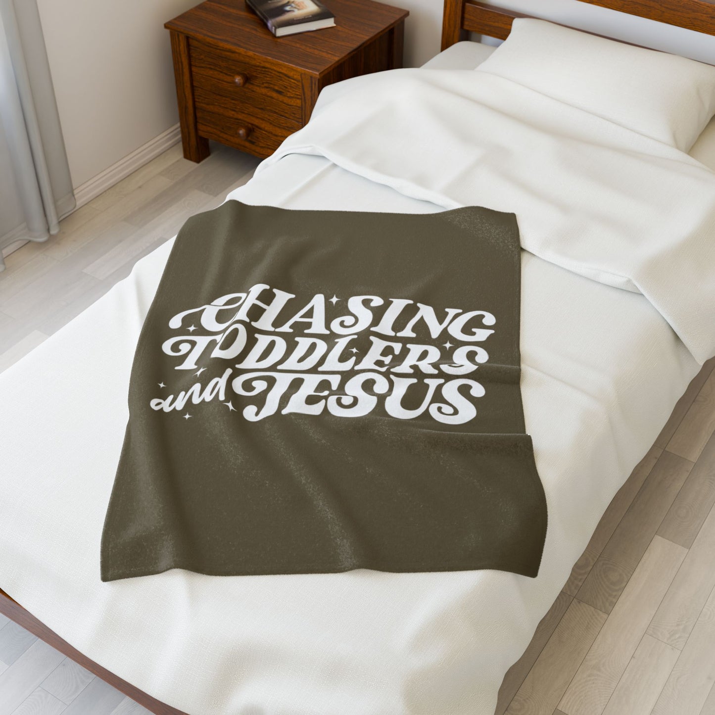 Chasing Toddlers and Jesus Earth Tone Plush Blanket