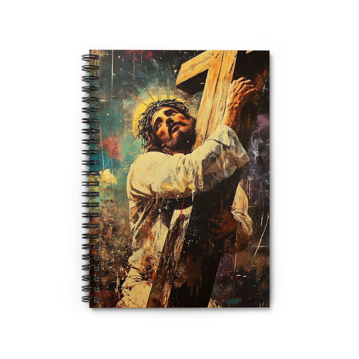 Carrying The Cross Spiral Notebook - Ruled Line