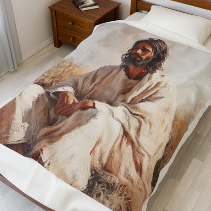 Taking It All In Jesus Plush Blanket