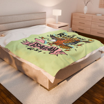 "Rise on Faith" Design with Eagle & Scripture Plush Blanket