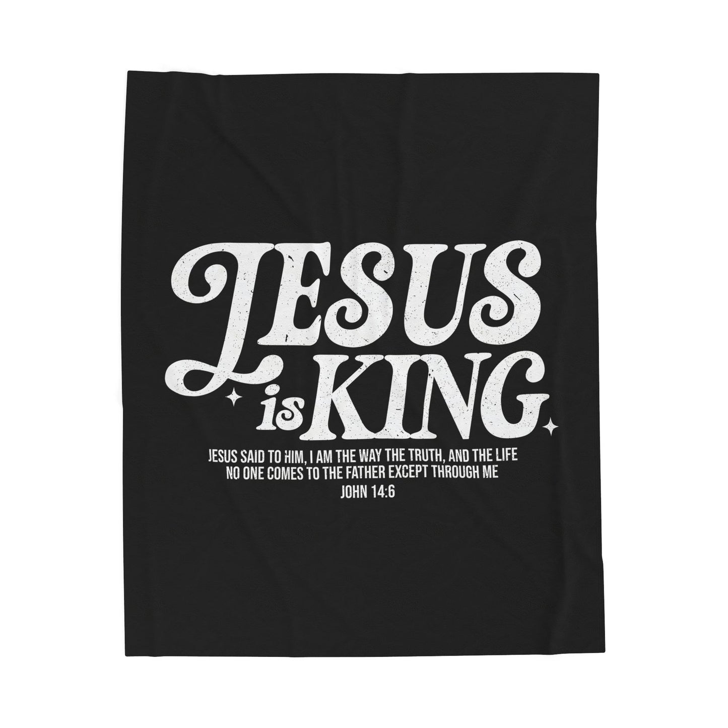 Black - Jesus is King Plush Blanket