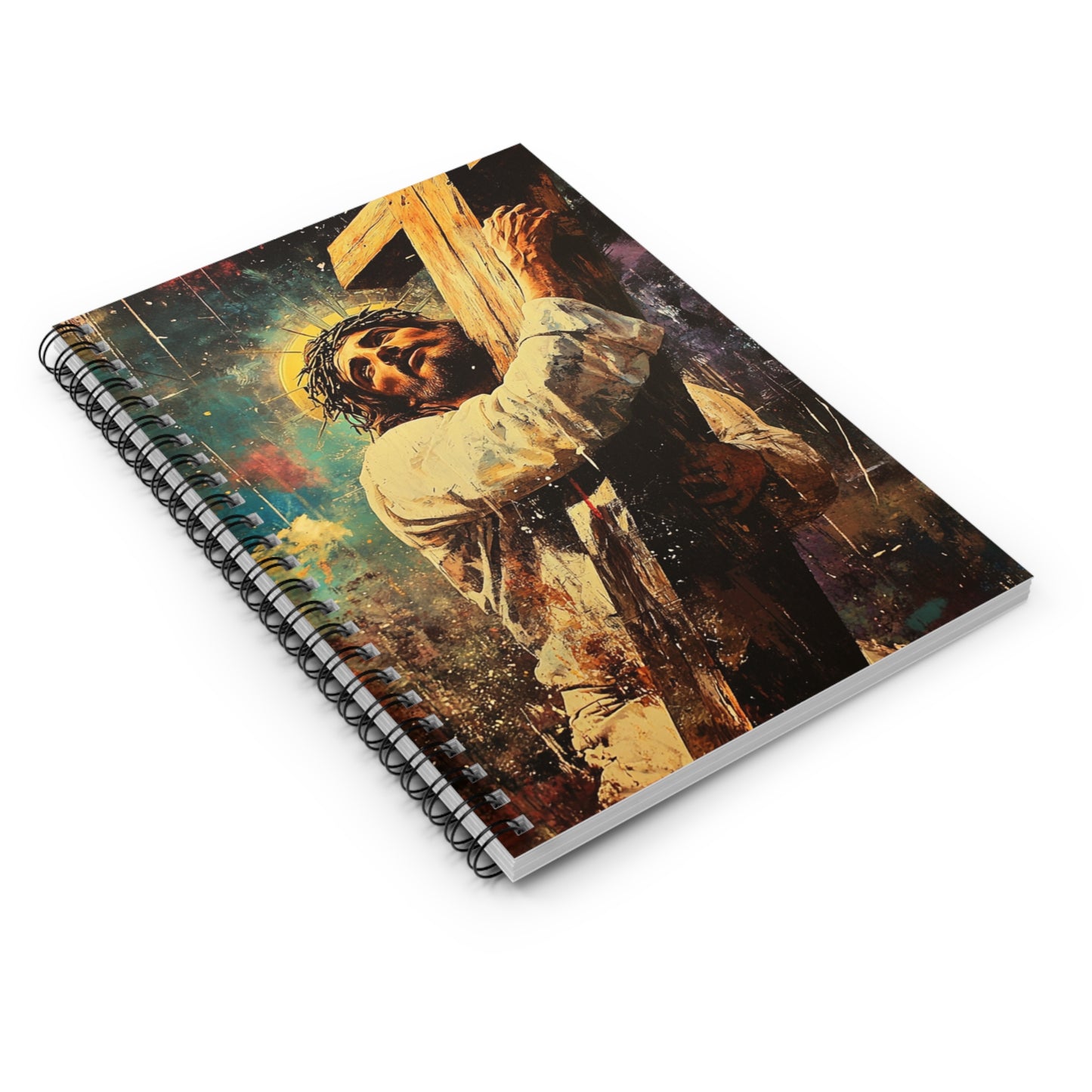 Carrying The Cross Spiral Notebook - Ruled Line