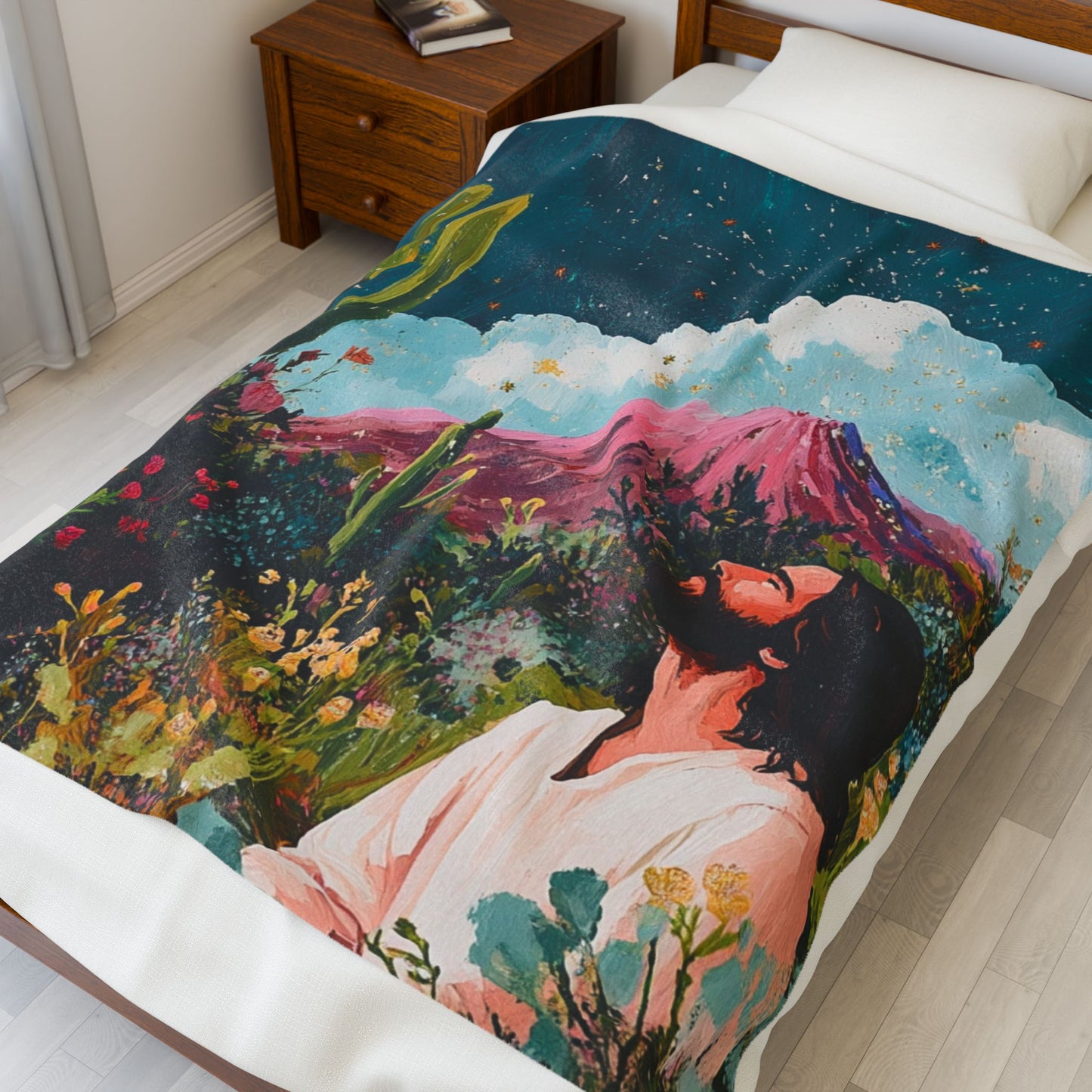 Serene Nature Jesus Plush Blanket