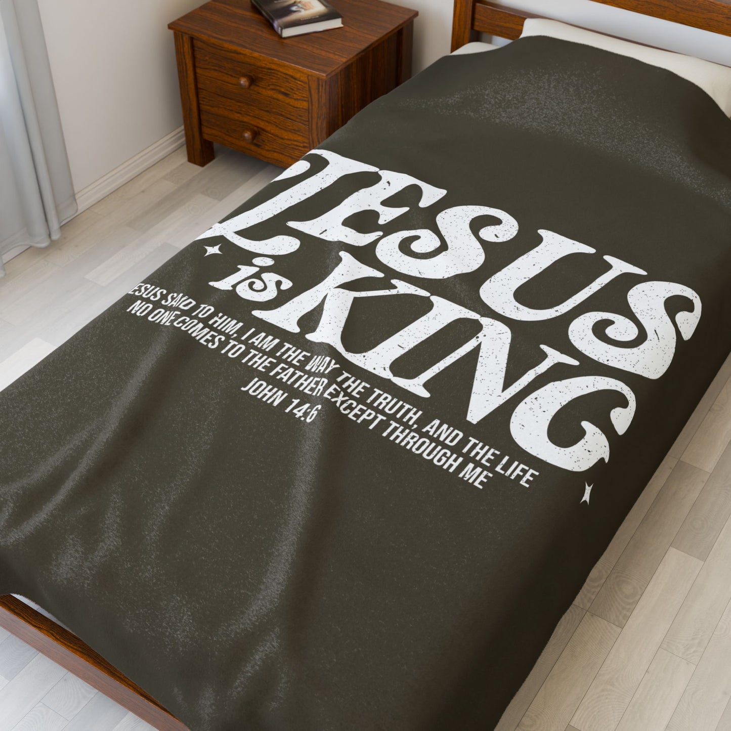 Jesus is King Plush Blanket