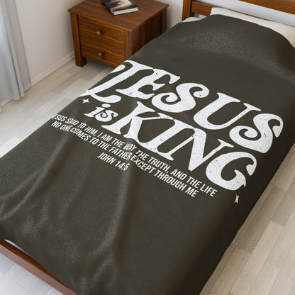 Jesus is King Plush Blanket