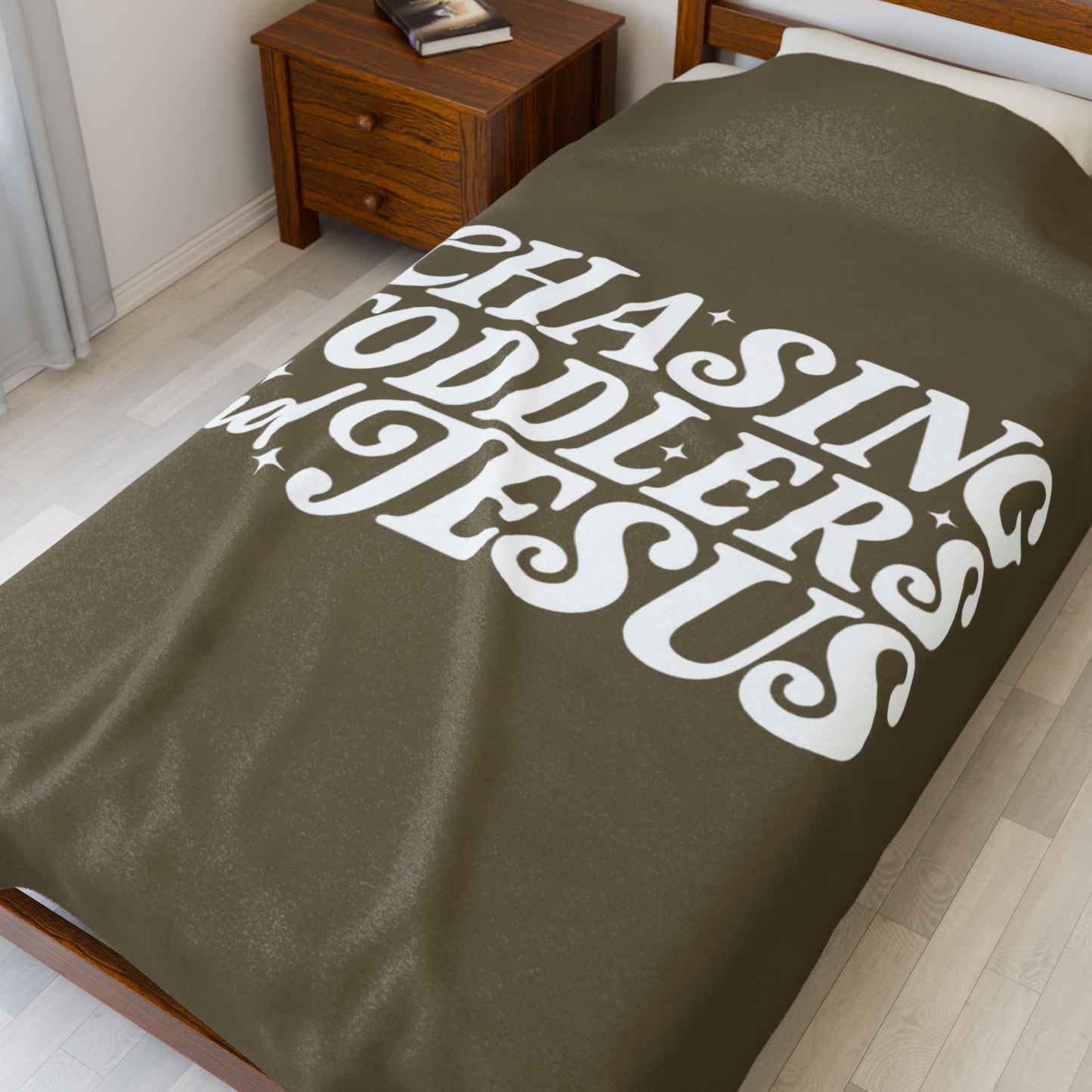 Chasing Toddlers and Jesus Earth Tone Plush Blanket