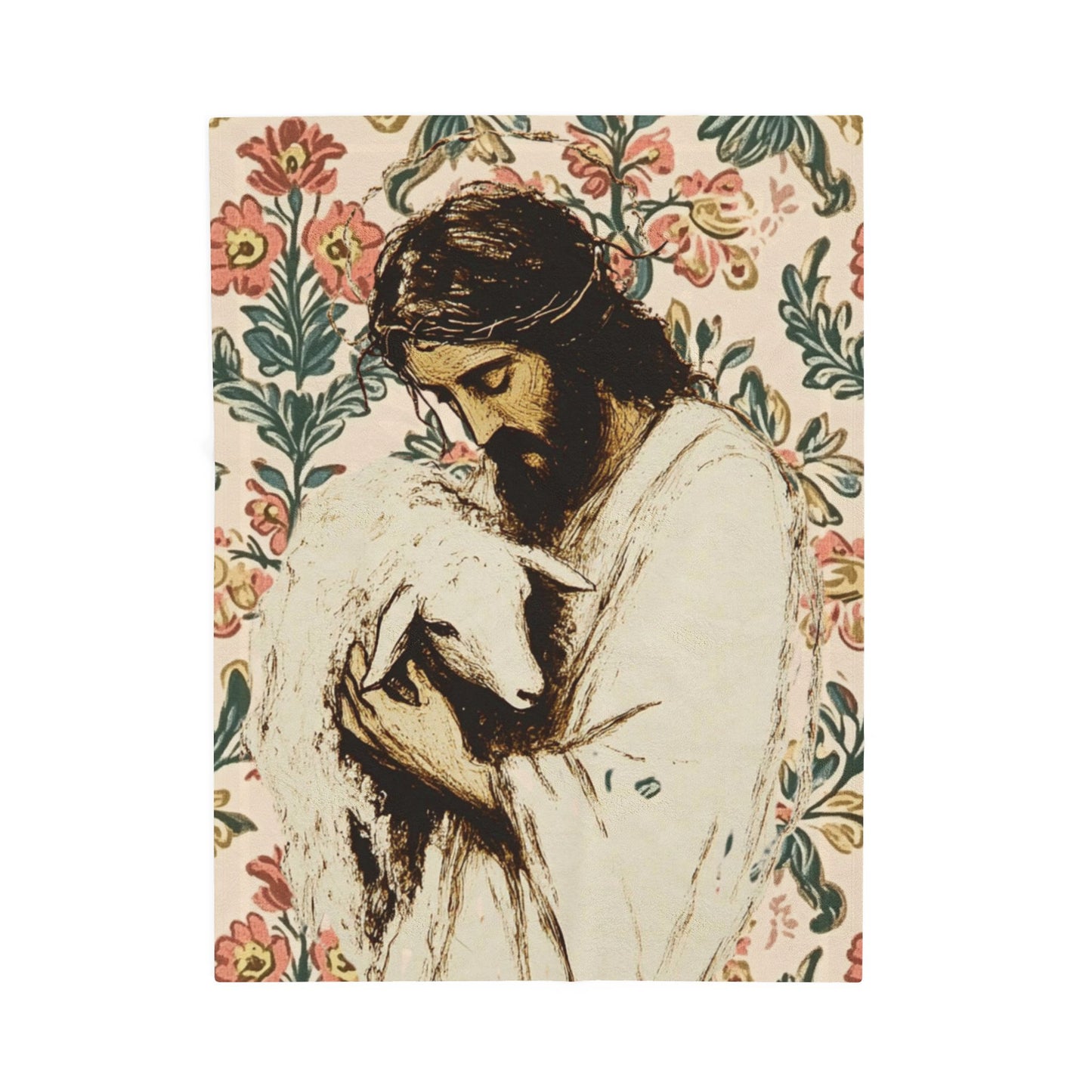 Shepherd and Sheep Faith Plush Blanket