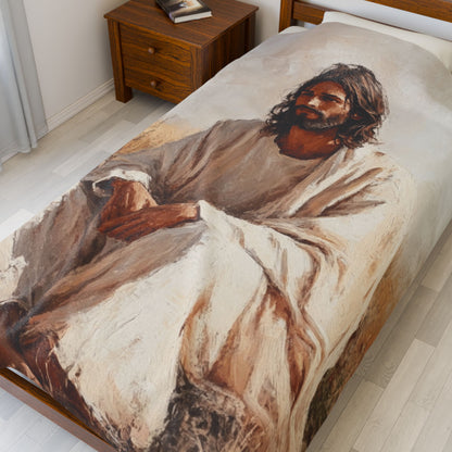 Taking It All In Jesus Plush Blanket