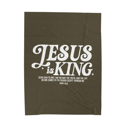 Jesus is King Plush Blanket