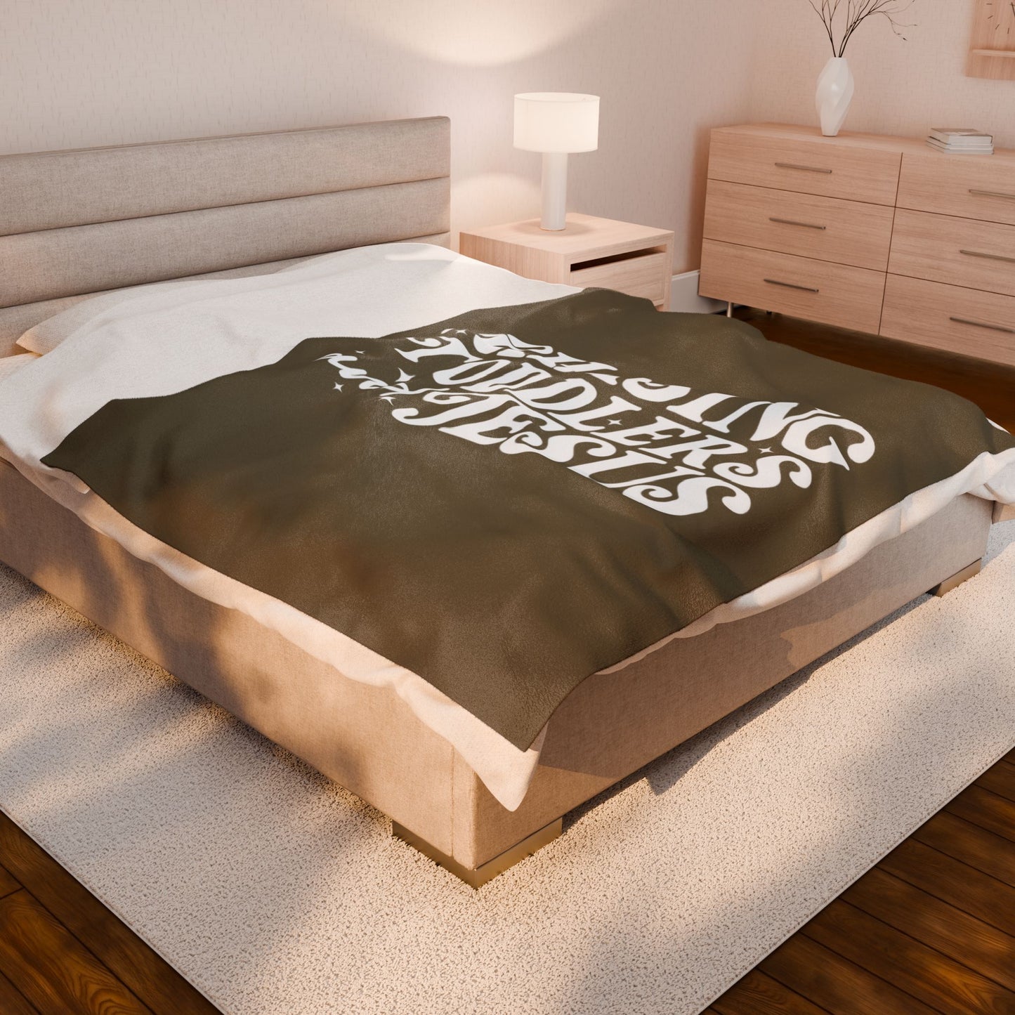 Chasing Toddlers and Jesus Earth Tone Plush Blanket