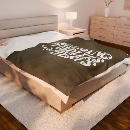 Chasing Toddlers and Jesus Earth Tone Plush Blanket