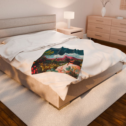 Serene Nature Jesus Plush Blanket