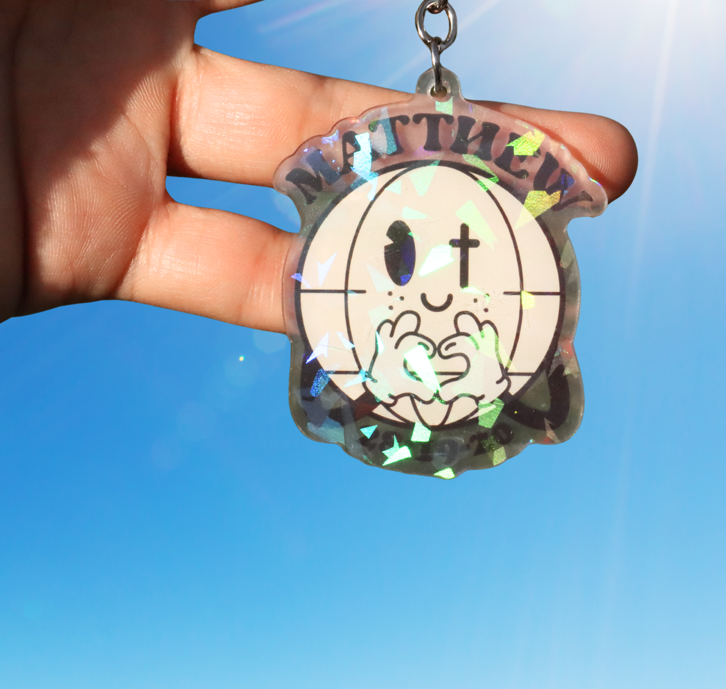 Matthew 28:19-20 Make Disciples Globe Acrylic Holographic Keychain