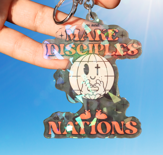 Go And Make Disciples Of All Nations Holographic Keychain