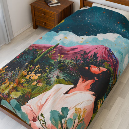 Serene Nature Jesus Plush Blanket