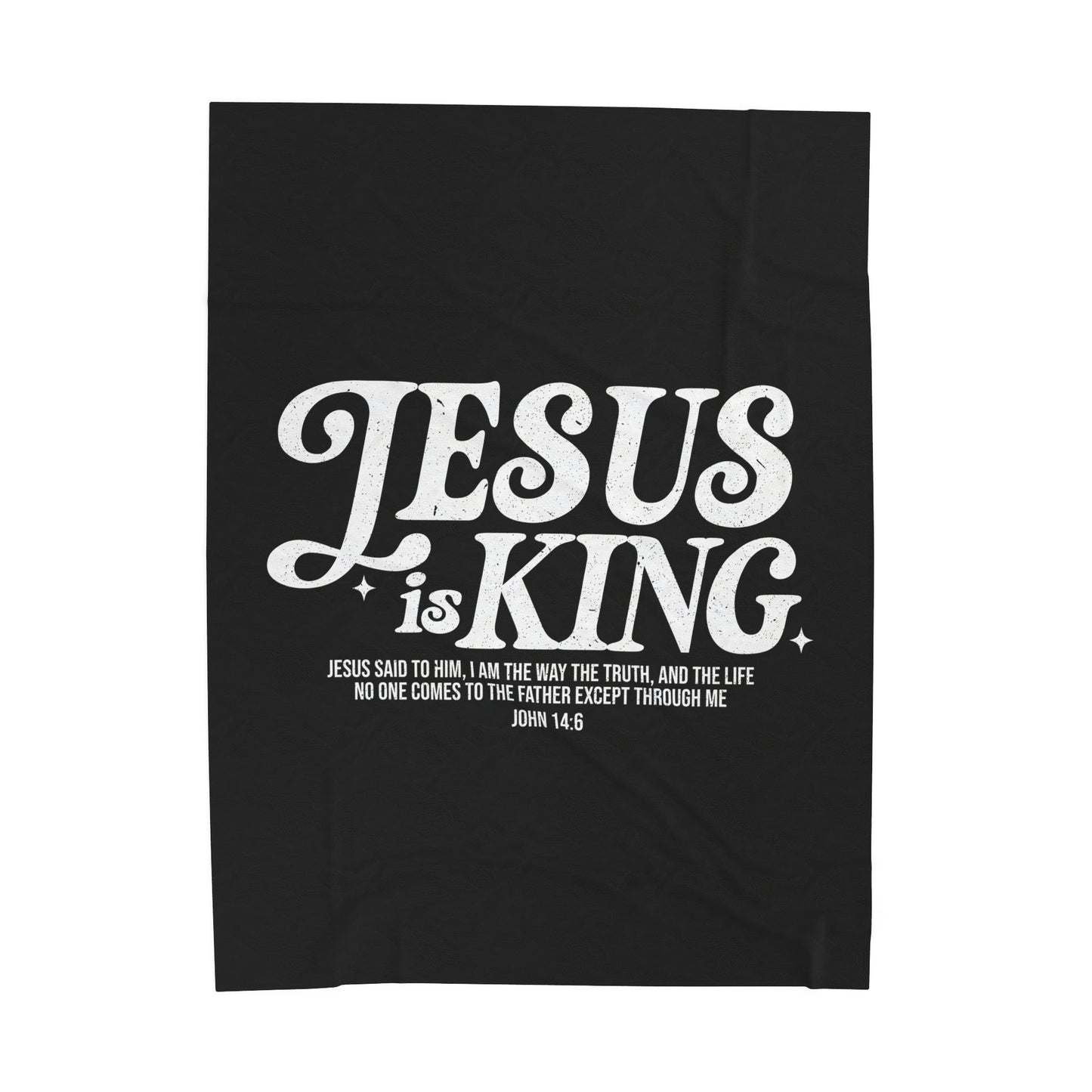 Black - Jesus is King Plush Blanket