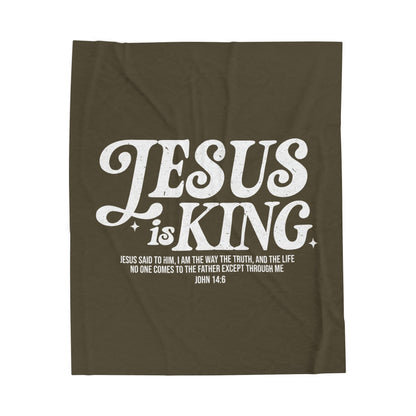 Jesus is King Plush Blanket