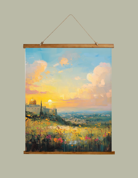 Jerusalem In The Heart Of God Wood Wall Tapestry