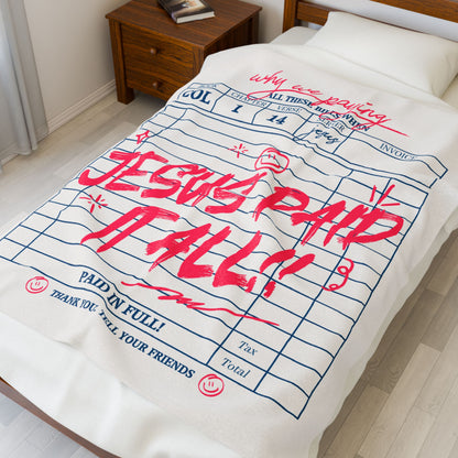 Jesus Paid It All Plush Blanket - Cozy Christian Decor