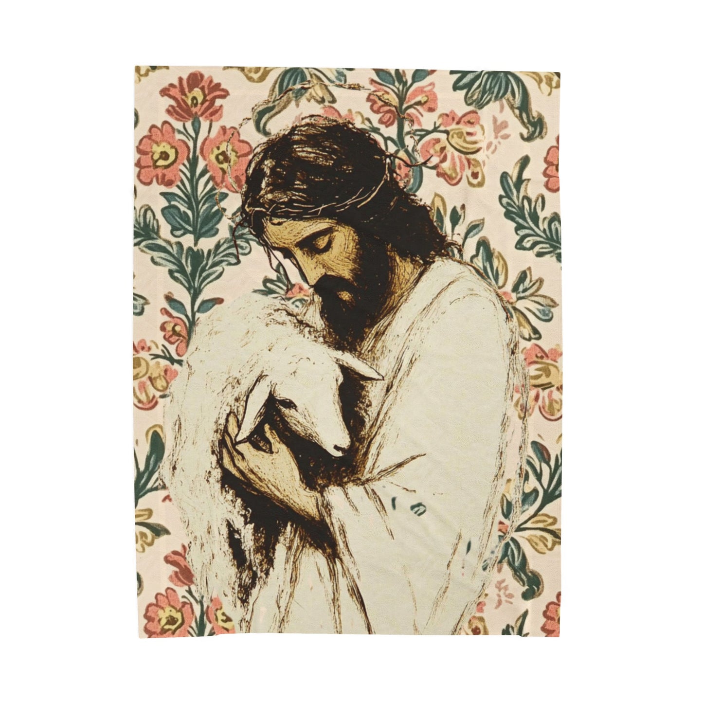 Shepherd and Sheep Faith Plush Blanket