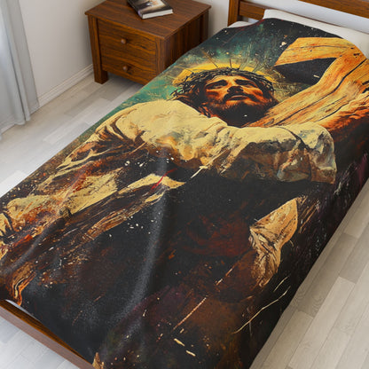 Carrying The Cross Plush Blanket
