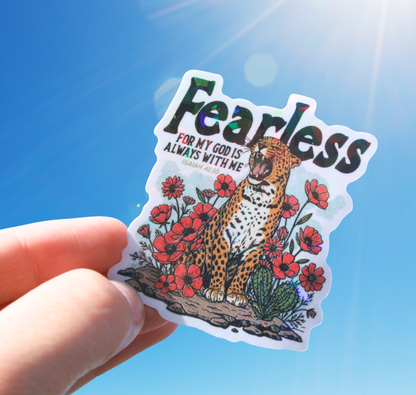 Fearless For My God Is With Me Isaiah 41:10 Holographic Sticker