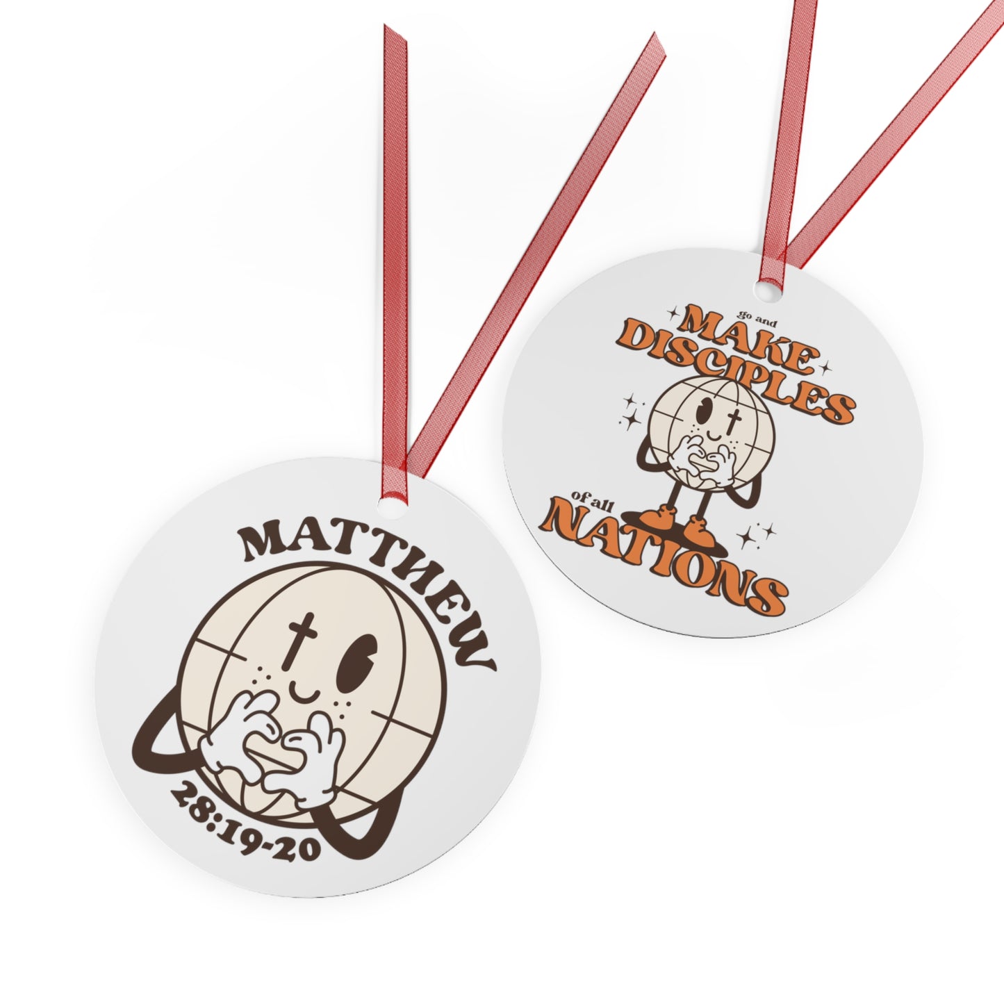 Matthew 28:19-20 Go & Make Disciples Of All Nations Metal Ornament