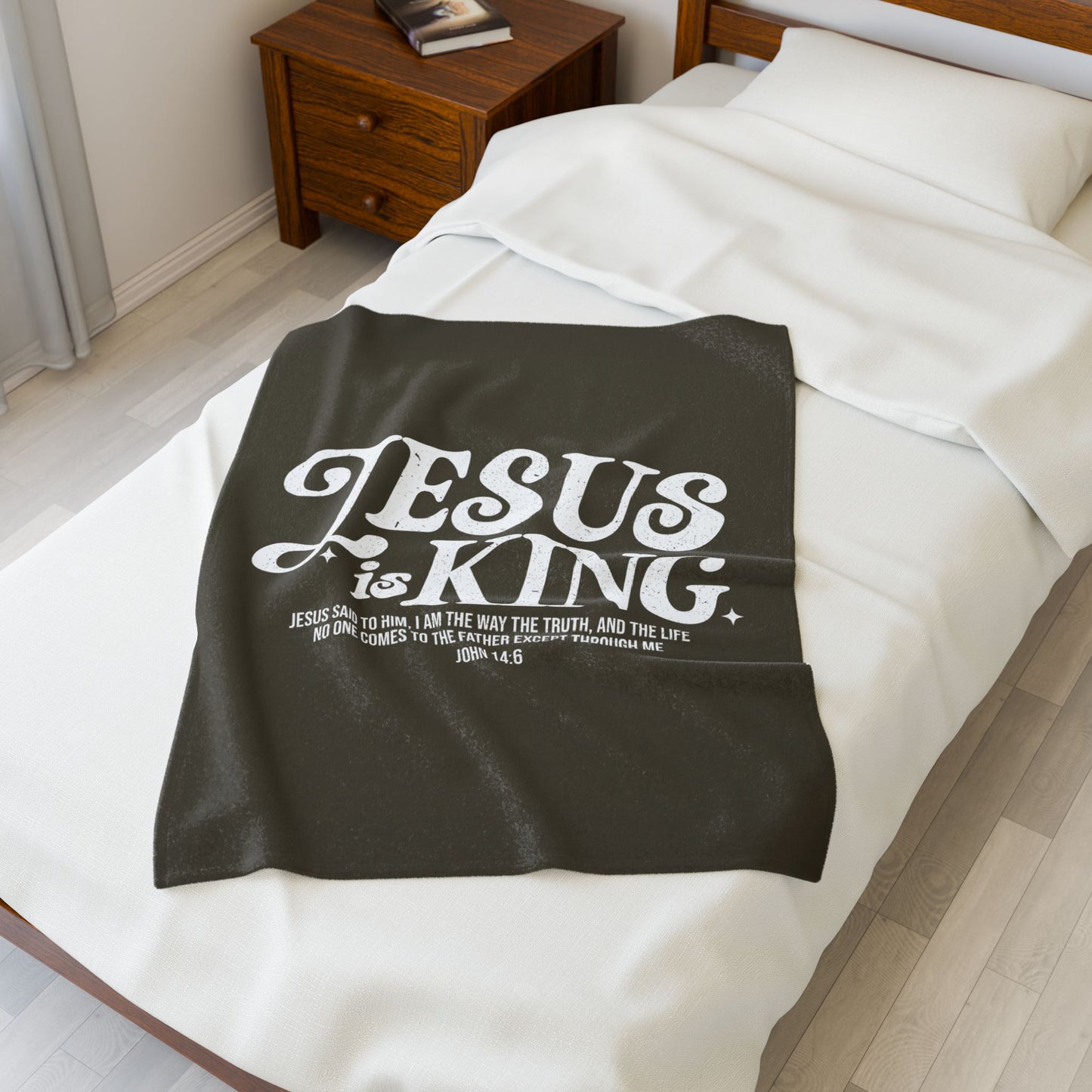 Jesus is King Plush Blanket