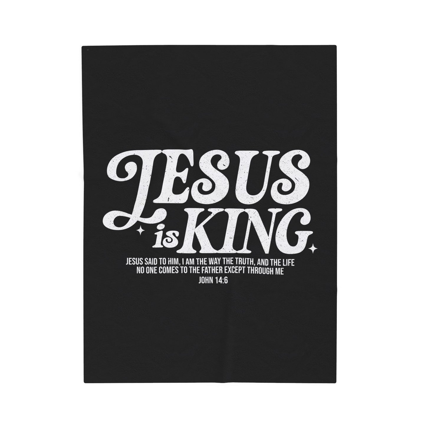 Black - Jesus is King Plush Blanket