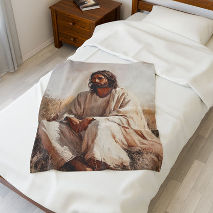 Taking It All In Jesus Plush Blanket