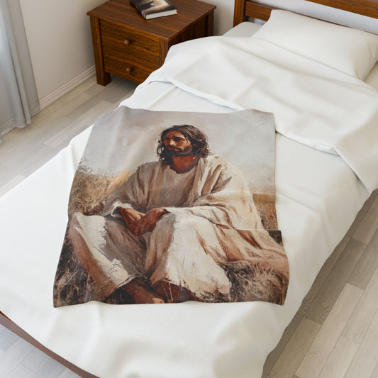 Taking It All In Jesus Plush Blanket