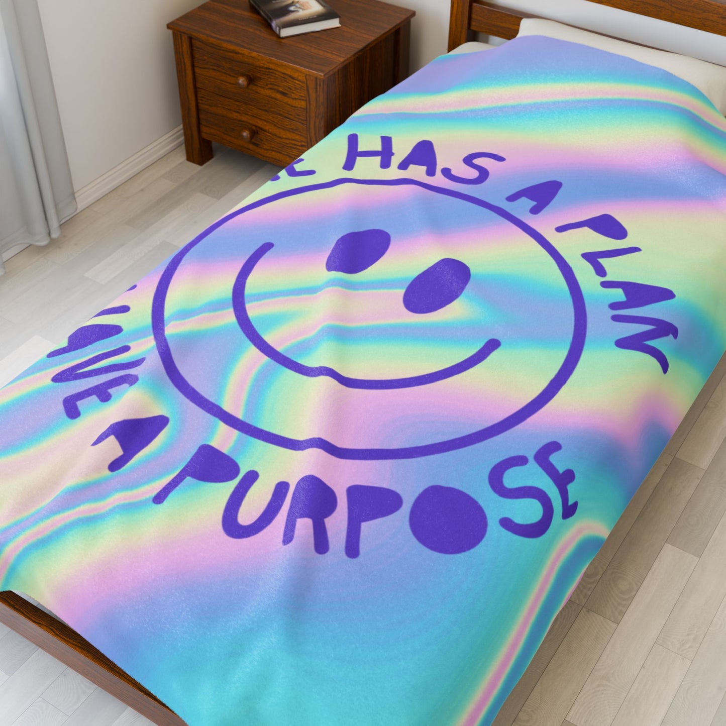 Plush Blanket - "He Has a Plan, I Have a Purpose"