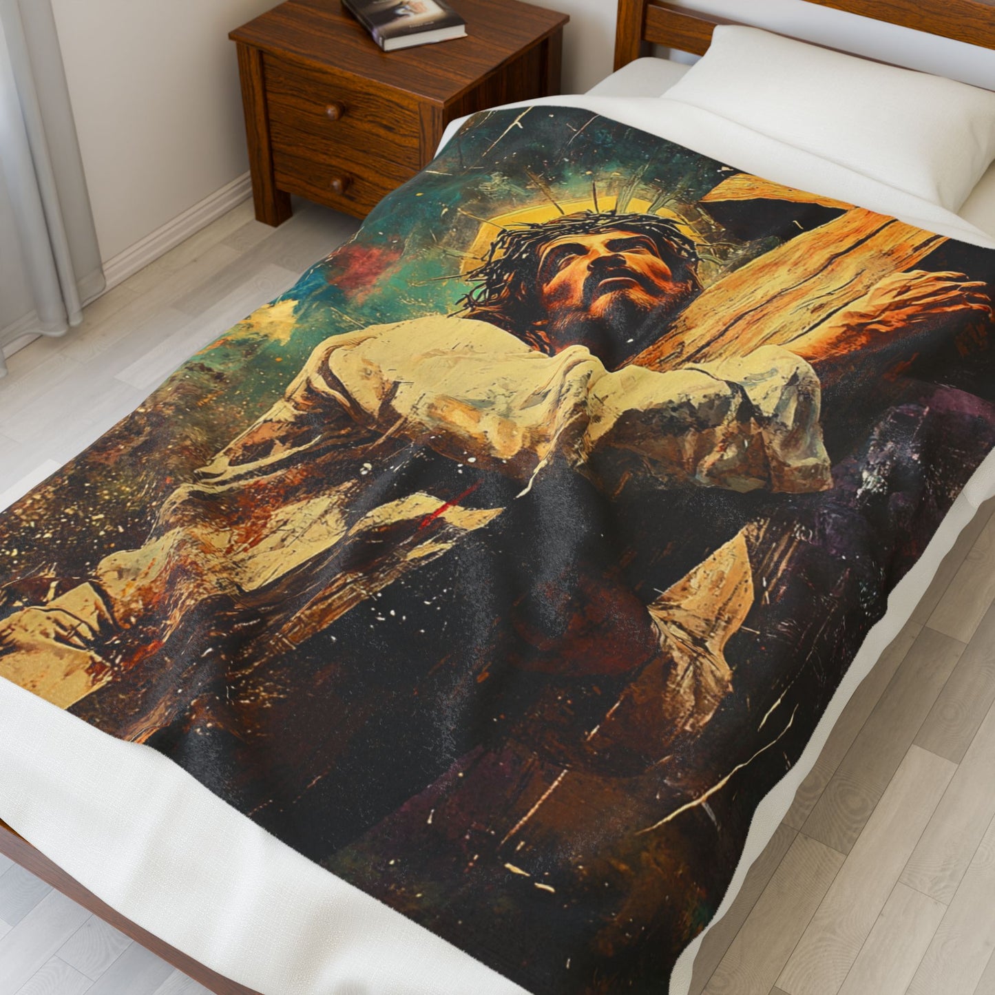 Carrying The Cross Plush Blanket