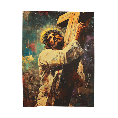 Carrying The Cross Plush Blanket