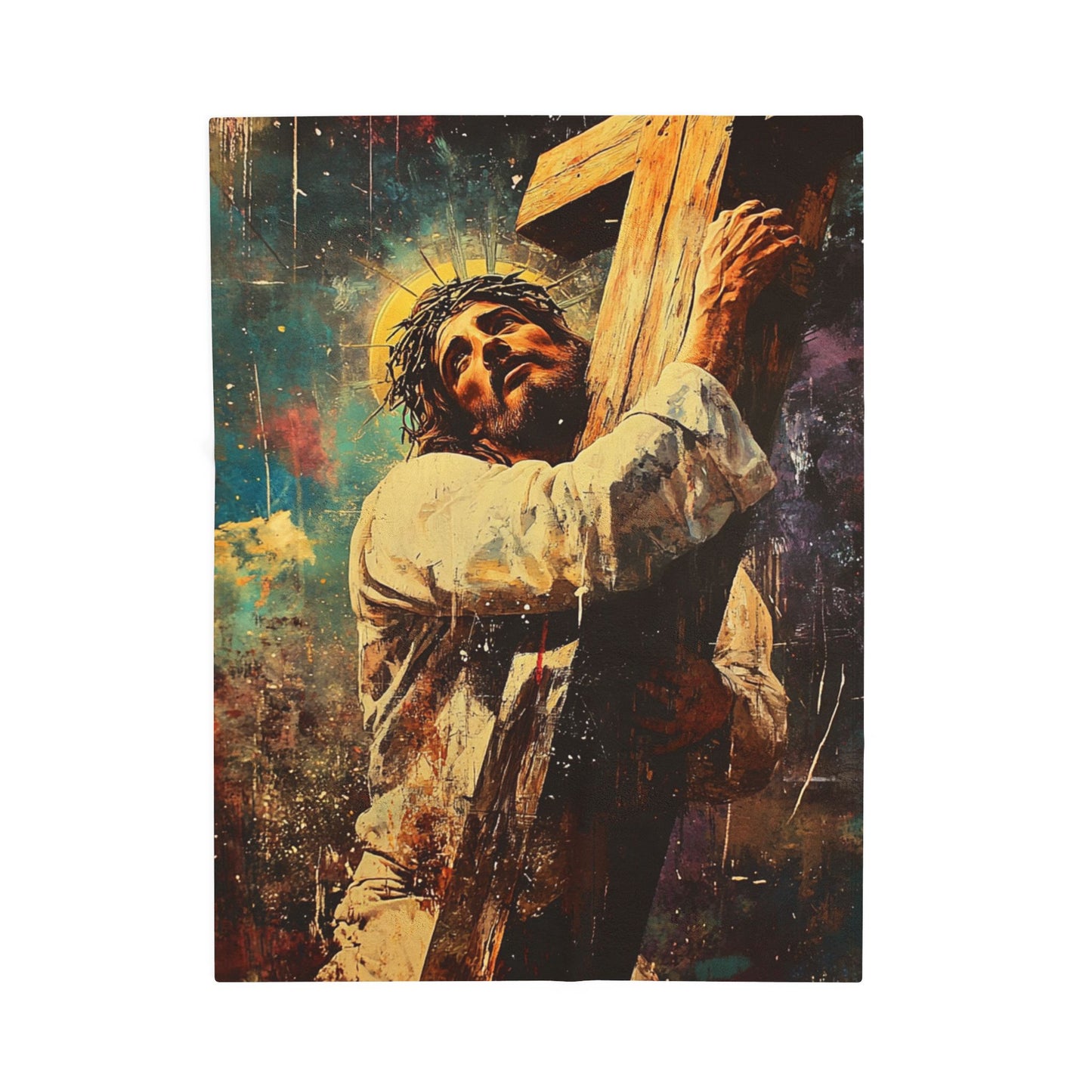 Carrying The Cross Plush Blanket