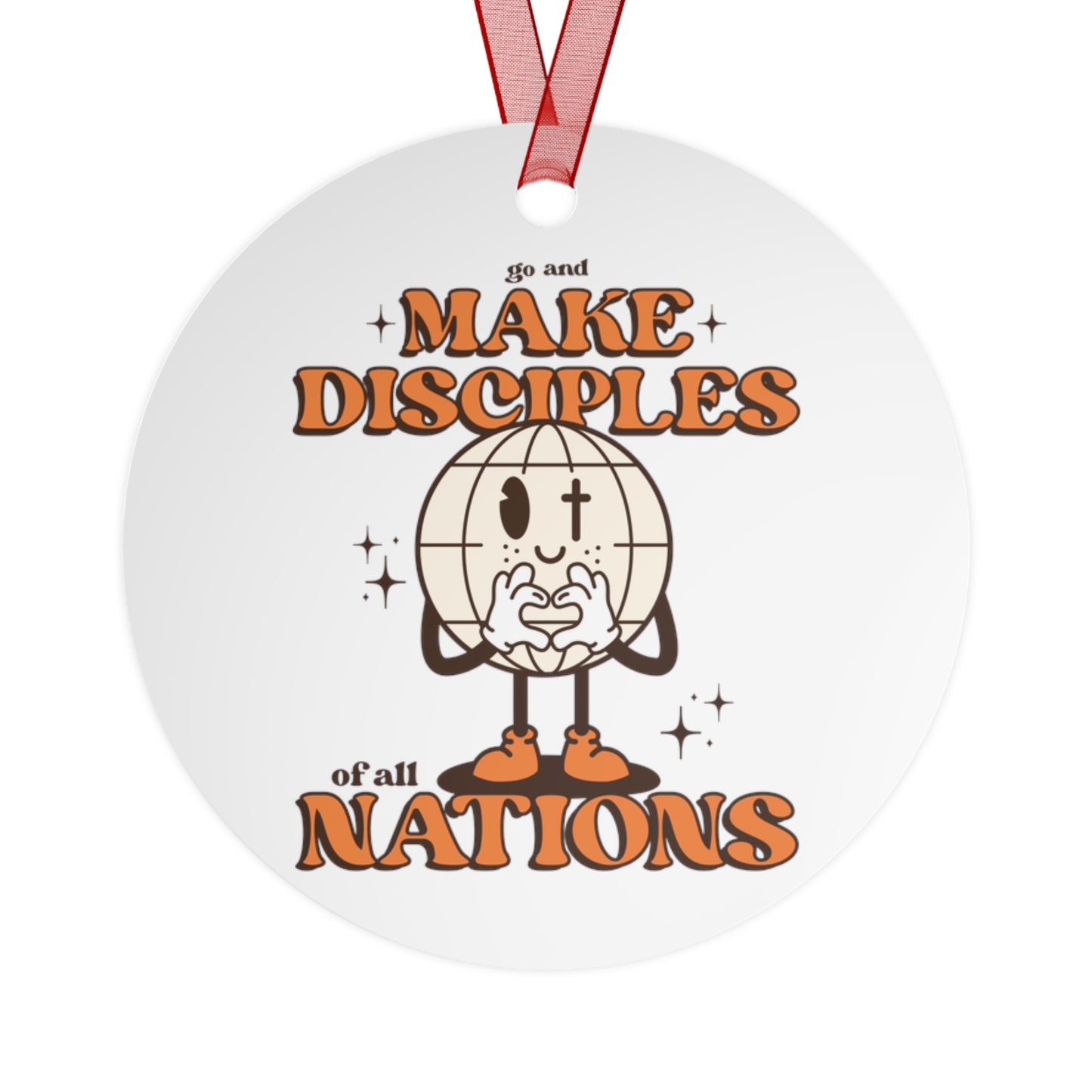 Matthew 28:19-20 Go & Make Disciples Of All Nations Metal Ornament