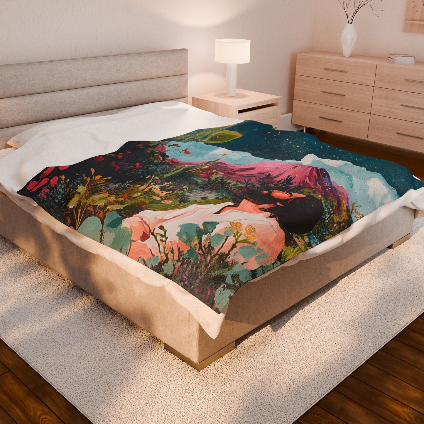 Serene Nature Jesus Plush Blanket